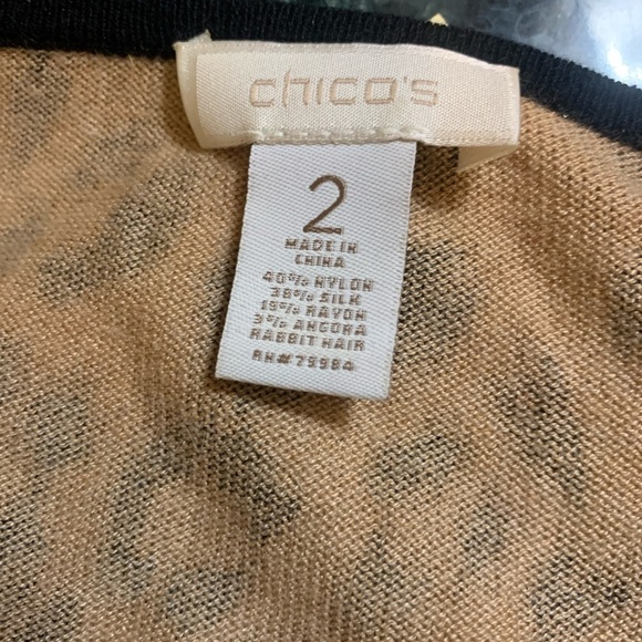Chico’s leopard angora/silk blend sweater, size 2 - Picture 7 of 7